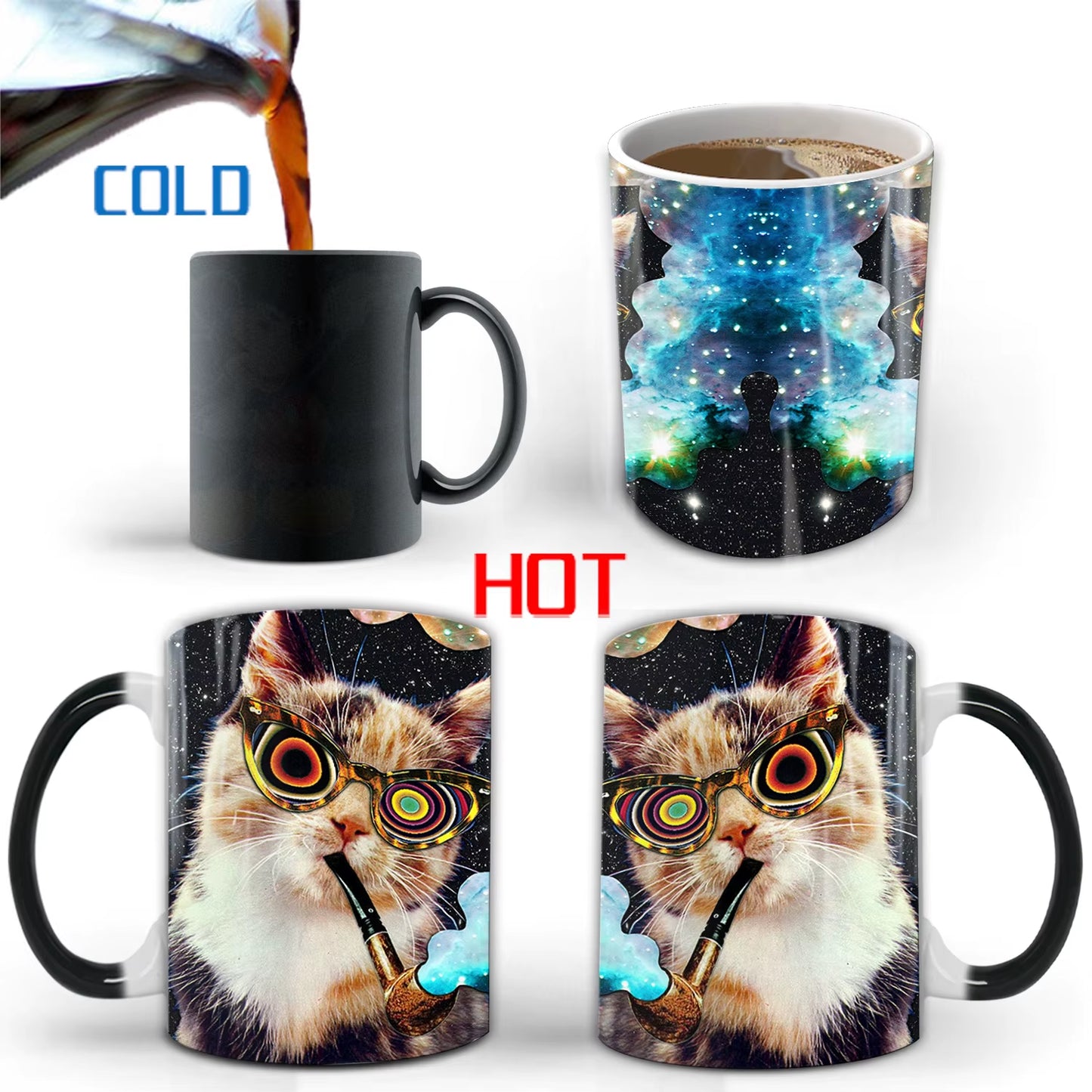 330Ml 11Oz Hot Heat Color Changing Mug Cup Ceramic Mug Cup Coffee Mug Cup