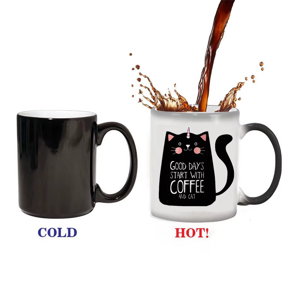 330Ml 11Oz Hot Heat Color Changing Mug Cup Ceramic Mug Cup Coffee Mug Cup