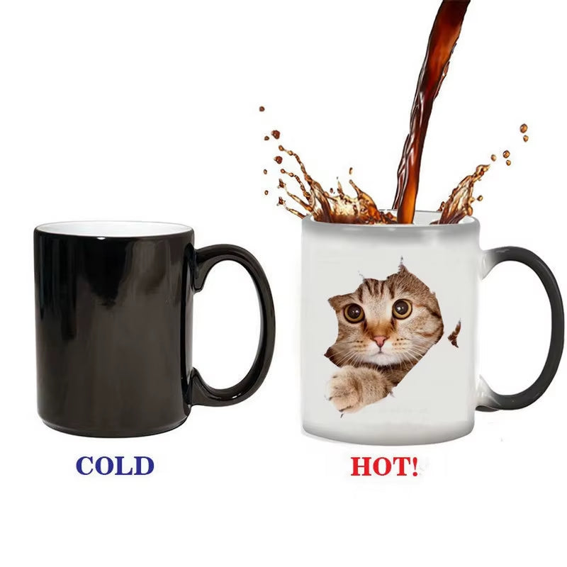 330Ml 11Oz Hot Heat Color Changing Mug Cup Ceramic Mug Cup Coffee Mug Cup