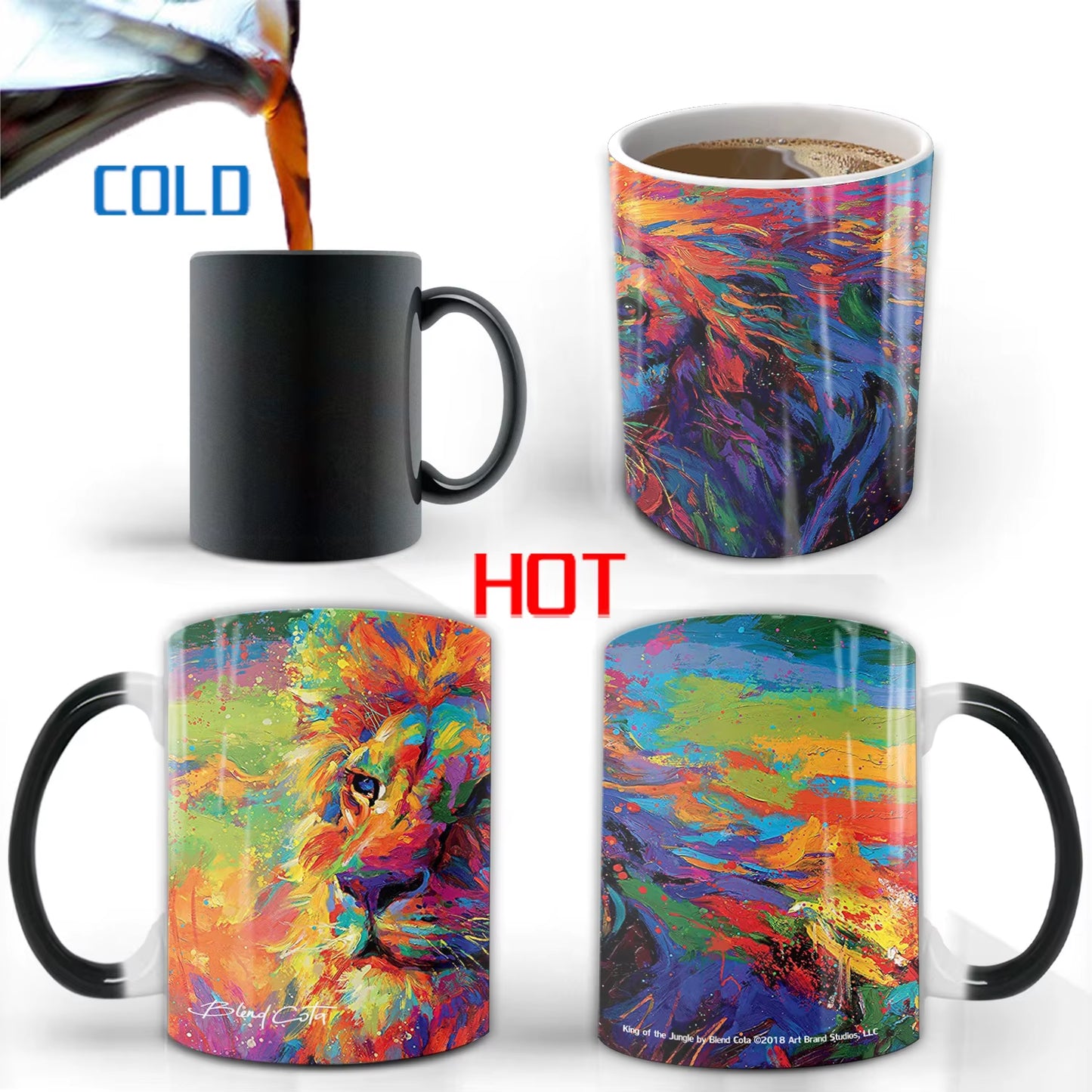 330Ml 11Oz Hot Heat Color Changing Mug Cup Ceramic Mug Cup Coffee Mug Cup