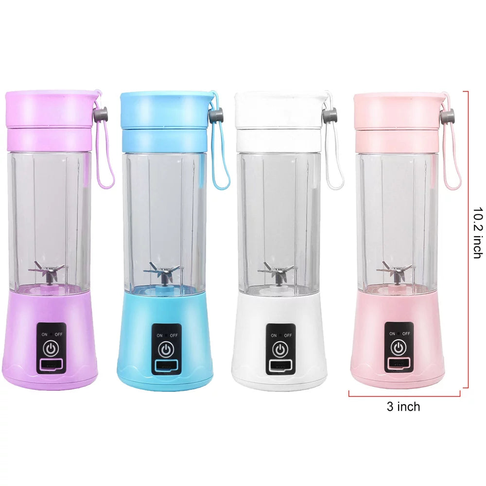 380Ml Electric Juicer Bottle, Fruit Vegetable Blender, Portable Smoothie Maker Mixer Bottle, Rechargeable Blender Bottle, Pink