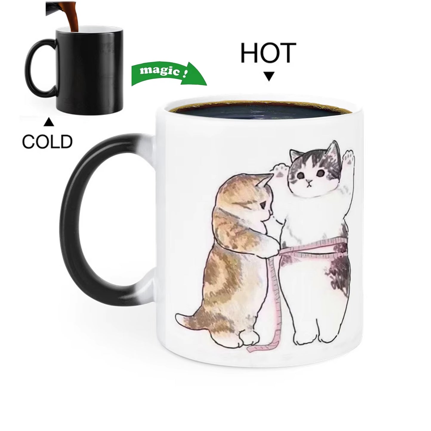 330Ml 11Oz Hot Heat Color Changing Mug Cup Ceramic Mug Cup Coffee Mug Cup